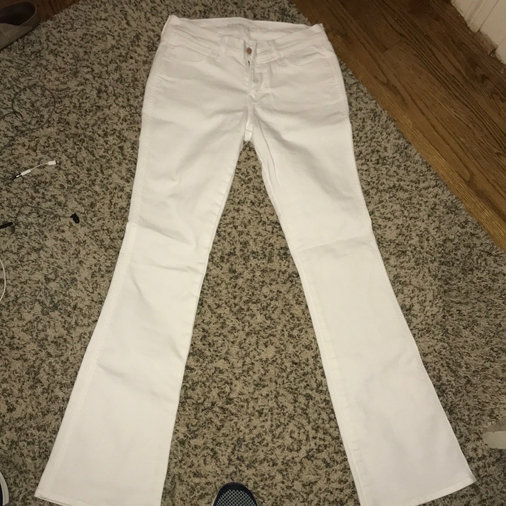 White flare jeans